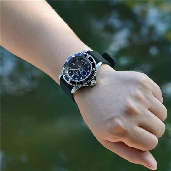 14mm Silicone Watch Band with Rose Gold Buckle, Soft Rubber Replacement